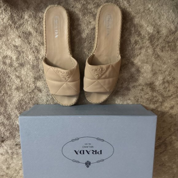 Prada Lamb skin slide sandals - Picture 2 of 2